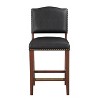 Comfort Pointe Denver Counter Height Barstool Brown: Upholstered, Nailhead Trim, Wood Legs, Foam Fill - 3 of 4