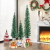 Tangkula 3’ & 4’ & 5’ Potted Artificial Christmas Tree Set of 3 Pencil Xmas Trees w/ 120 & 140 & 160 Branch Tips - 2 of 4