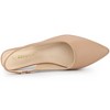 Allegra K Women's Faux Leather Pointed Toe Slip-On Slingback Flat Pumps - 3 of 4