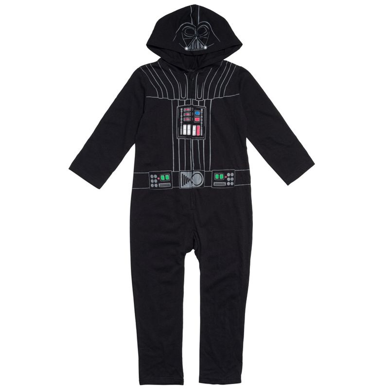 Star Wars Darth Vader Zip Up Cosplay Coverall and Cape Little Kid to Big Kid, 3 of 9