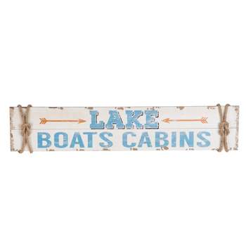 Beachcombers Lake Boats Cabins Sign Wall Coastal Plaque Sign Wall Hanging Decor Decoration For The Beach 36 x 2 x 7 Inches.