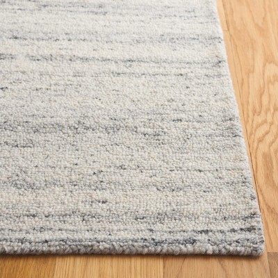 Handmade Light Gray Wool Square Area Rug 6' x 6'