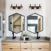 BAOURE 3 Lights Bathroom Vanity Light Fixtures 20.87 Inch Black Bathroom Light Fixture Over Mirror, Modern Vanity Light with Rippled Glass Shades - 4 of 4
