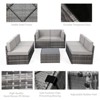 COWLOWN 7 Piece Outdoor Patio Furniture Set, Outdoor Sectional with Rattan Chairs, Glass Table, Wicker Conversation Seating - 2 of 4