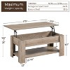 Yaheetech Lift Top Coffee Table with Hidden Compartment & Open Shelf For Living Room - 3 of 4