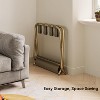 Gold Luggage Racks with Fabric Shelves - Heavy Duty Folding Suitcase Stand Holds 110 pounds - 3 of 4