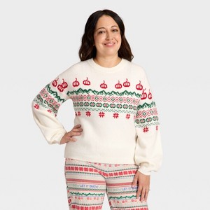 Women's Fair Isle Holiday Matching Family Sweater - Wondershop™ Cream - 1 of 4