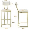 Bar Chair with PB Board Set Metal Frame, Fully Wrapped Plush Fabric, Soft Padded Seating, Gold Bar Stool, Comfortable Luxury Bar Chair - 4 of 4