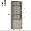 Farmhouse Bookcase with Doors Display Storage Shelves Industrial Bookshelf Wooden 4 Shelf Bookshelves for Bedroom, Living Room - 2 of 4