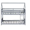 Kumasinova Twin-Over-Twin Bunk Bed, Wooden House Floor Bed, Bed Frame with Headboards, Footboards, Ladder & Full-Length Guardrails for Children - 4 of 4