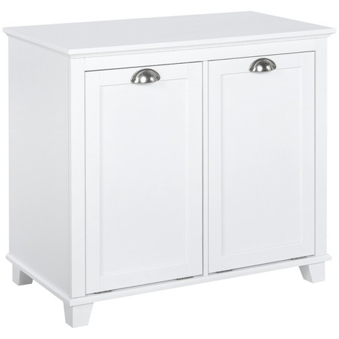 Homcom Tilt-out Laundry Sorter Cabinet, Bathroom Storage Organizer With ...