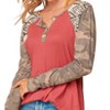 Women's MARSALA BUTTON TOP WITH CAMO LONG SLEEVES - Haptics - 2 of 4