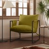 Beautyolove Modern Grass Green Corduroy Upholstered Accent Chair Arm Chair with Metal Frame, Removable Cushions and Storage Bag - 3 of 4