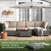 Patio Funiture Set 7 Pieces Outdoor Rattan with Detachable Soft Cushions Patio Conversation Sets Waterproof Patio Sectional Sofa with Glass Top Table - 4 of 4