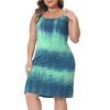 Agnes Orinda Women's Plus Size Tie Dye Sleeveless Beach Round Neck Casual Tank Sundresses - 2 of 4