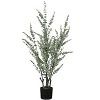 Monarch Specialties Artificial Plant 44 inch Tall Eucalyptus Tree Indoor Faux Fake Floor Greenery Potted Real Touch Decorative Green Leaves Black Pot - 2 of 4