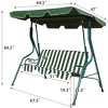 SUGIFT 3-Person Patio Swing  Chair with Cushion and Adjustable Tilt Canopy in Green - 4 of 4