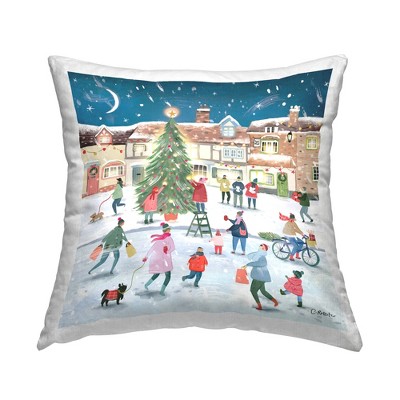 Stupell Industries Festive Winter Town Christmas Tree
