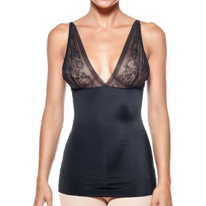 Body Beautiful Shapewear Smooth and Silky Slimming Top with feminine Lace bust detail Nylon - 1 of 4