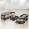 Mshliw Outdoor Seating Set with Cushions Patio Furniture Sets– Iron Chairs, Plastic Wood Table, Ideal for Patios, Gardens, and Poolside - 2 of 4