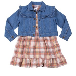 Nicole Miller Medium Wash Jacket & Dress Set - 1 of 2