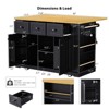 Kumasinova 53" Kitchen Island Cart (Set )with Drop Leaf&Power Outlets,Rolling Cart with 5 Wheels,Kitchen Cart with Spice Racks for Kitchen,Dining Room - 2 of 4