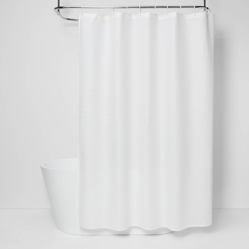 Waffle Weave Shower Curtain White - Room Essentials&#8482;, 1 of 5