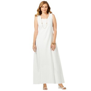 Jessica London Women's Plus Size Stretch Cotton Tank Maxi Dress - 1 of 4