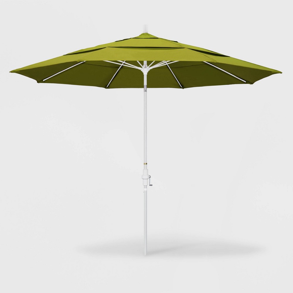 11' Sun Master Patio Umbrella Collar Tilt Crank Lift - Pacifica Ginkgo - California Umbrella