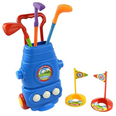 Insten Kids Junior Golf Clubs Toy Set, Includes 3 Golf Clubs, 3 Balls, And 2 Practice Holes