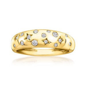 Pure Collection by Ross-Simons 0.20 ct. t.w. Scattered Lab-Grown Diamond Ring in 18kt Gold Vermeil - 1 of 4