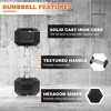Gulches A set of hexagonal rubber-coated dumbbells - non-slip grips that are durable and space-saving for home gym strength training - 3 of 4