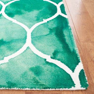Hand-Tufted Woolen Splash Green/Ivory Rectangular Area Rug - 5' x 8'