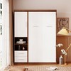 NicBex Twin Size Murphy Bed Morden Wall Bed Frame with Shelves, 2 Spacious Drawers and 1 Cabinet for Living Room, Brown - 3 of 4