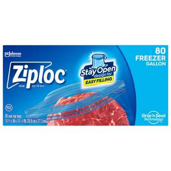 Ziploc Freezer Gallon Bags with Grip 'n Seal Technology - 80ct