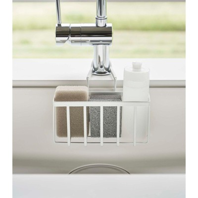 Black Steel Faucet-Hanging Sponge Caddy