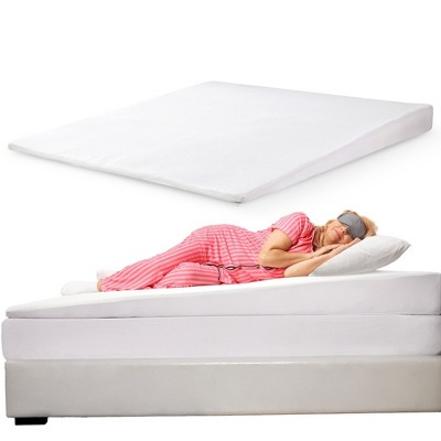 Cheer Collection Memory Foam Bed Wedge Mattress Topper with Washable Cover