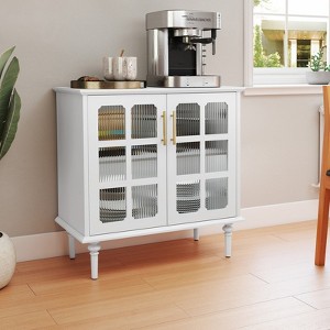 GlasFlength Decorative Storage Cabinets, Stylish and Functional Storage for Every Room, Bedroom, Living Room, Kitchen, White,31.4”*15.7”*32.2" - 1 of 4