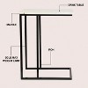 JONATHAN Y Caius 24.25" Designer Industrial Metal C-Shaped End Table & Side Couch Table with White Marble Top - 3 of 4