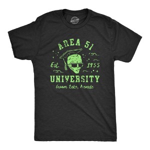Mens Area 51 University T Shirt Funny Alien Conspiracy School Joke Tee For Guys - Crazy Dog Men's T Shirt - 1 of 4