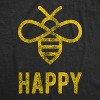 Womens Bee Happy T shirt Funny Vintage Graphic Honey Bumblebee Dad Joke Humor - Crazy Dog Women's T Shirt - 2 of 4