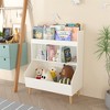 Kids Bookshelf, Toy Storage Cubby with Toy Storage Bin, 3 Storage Compartments and 2-Tier Open Shelves, Rounded Design for Playroom Kindergarten - 4 of 4