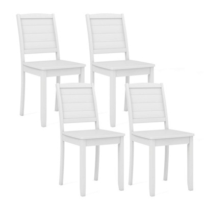 Tangkula 4 PCS Armless Wood Dining Chair w/ Rubber Wood Legs Curved Backrest Kitchen