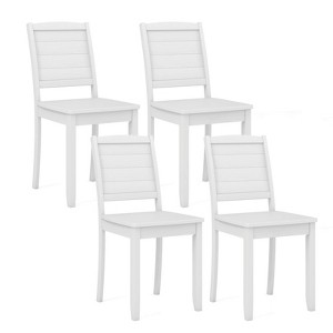 Tangkula 4 PCS Armless Wood Dining Chair w/ Rubber Wood Legs Curved Backrest Kitchen - 1 of 4