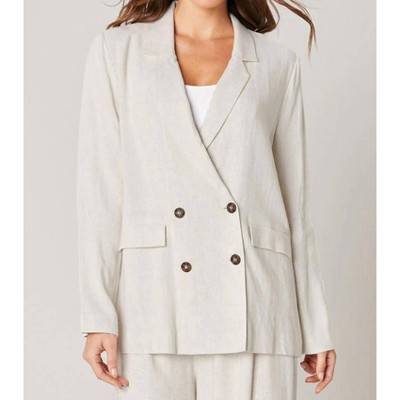 Women's Saint Tropez Linen Double Breasted Blazer - SUGARLIPS