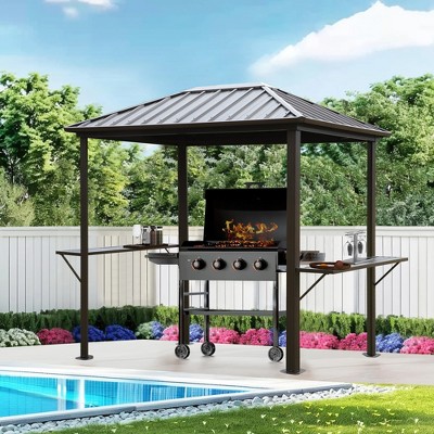 Gsluuk Grill Hardtop Gazebo Outdoor Metal Hard Top Gazebo