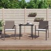 vidaXL Patio Dining Set Table and Chair with Cushions Poly Rattan and Steel - Brown 31.5" Table Length 2 Items - 2 of 4