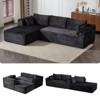 Minimalist Corduroy L-Shape Sectional with Chaise - Deep Seating Sleeper Sofa for Living Room & Lounge - 2 of 4