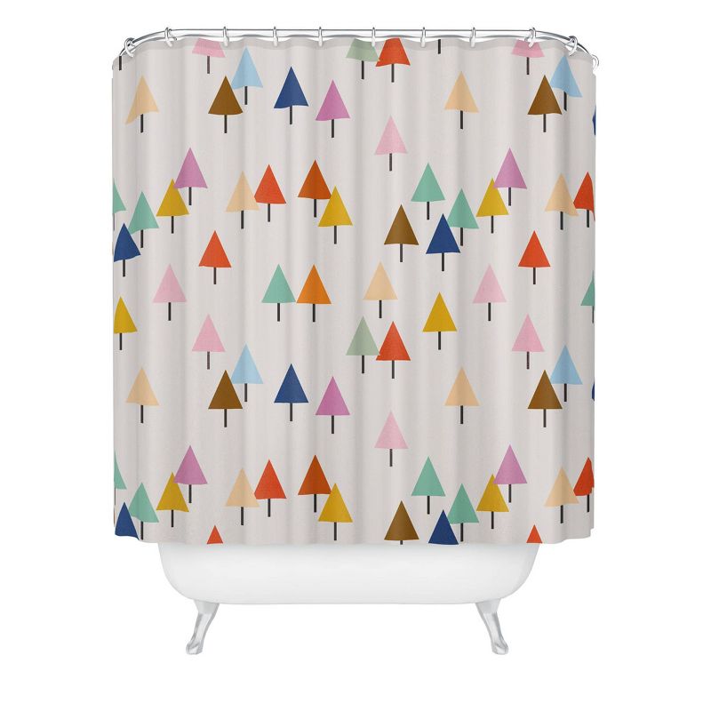 Showmemars Colorful Little Festive Trees Shower Curtain - Deny Designs, 1 of 5
