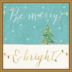 Amanti Art Be Merry and Bright Christmas Tree by Veronique Charron Canvas Wall Art Print Framed 16 x 16-in. - 1 of 4